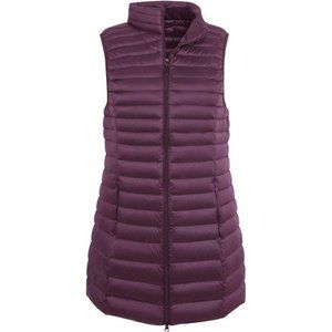 Women's Mid Long Down Vest Lightweight Puffer Vest Coat Jacket, Purple